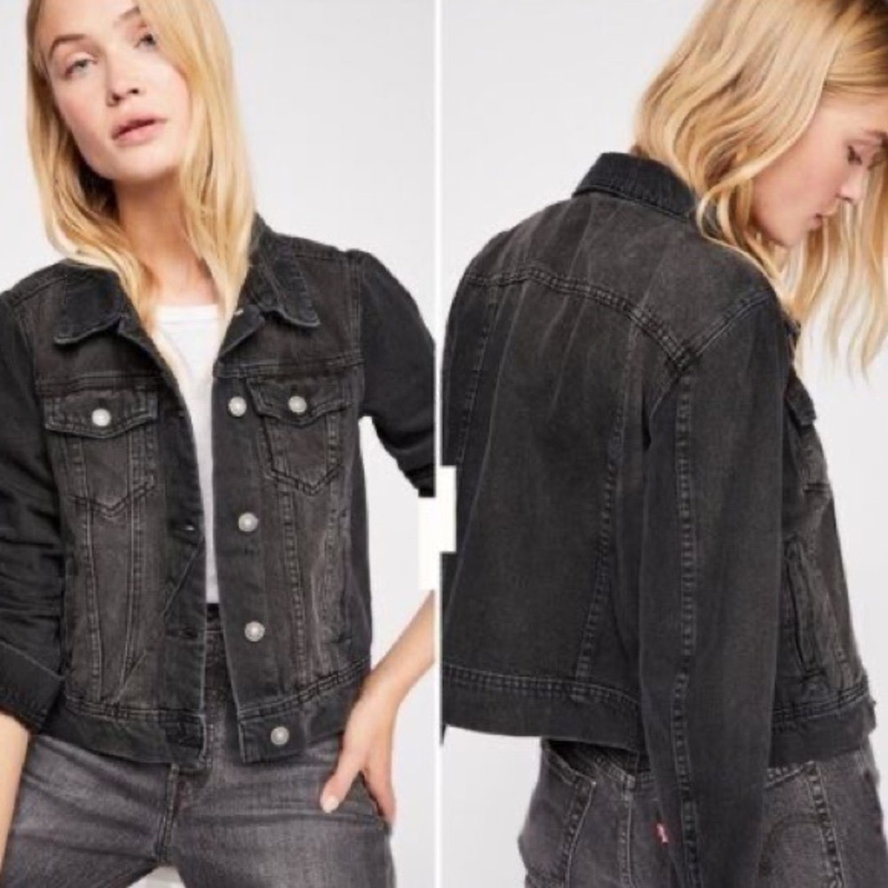 Women’s free people black denim rumors jacket